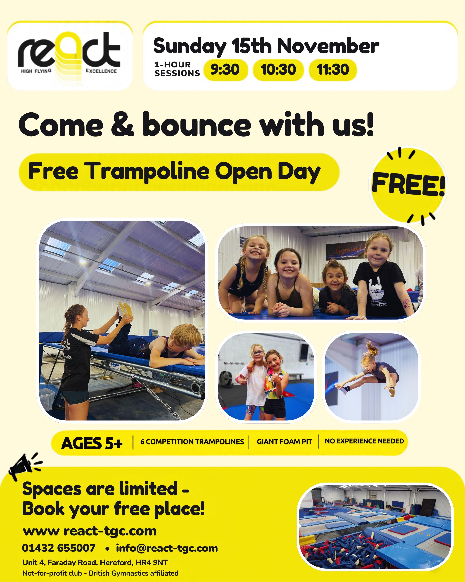 React Trampolining Free Open Day